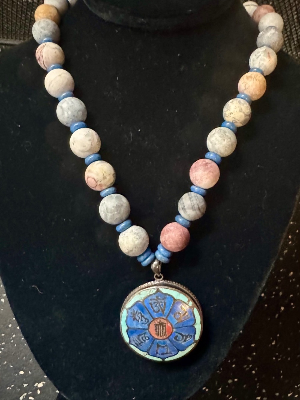 Custom Lapis, Stone and Vintage Pendant - The Only One - Art by Angela